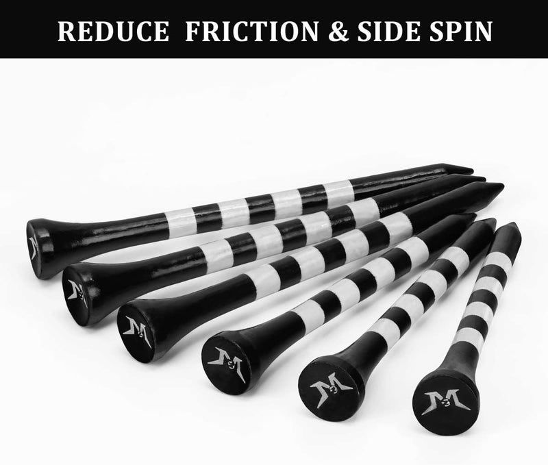 MAZEL Natural Wood/Bamboo Golf Tees 2 3/4 Inch & 3 1/4 Inch,Pack 50 or 120,Reduce Friction & Side Spin,More Stable Golf Tees - Image 2